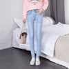 Women Casual High Street Denim Jeans High Waist Skinny Slim Female Pencil Pants Stretch Elastic Trouser Plus Size