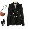 Goddess temperament tweed suit jacket 2023 double-breasted high-quality slim suit is thin and Small fragrance Jacket Women