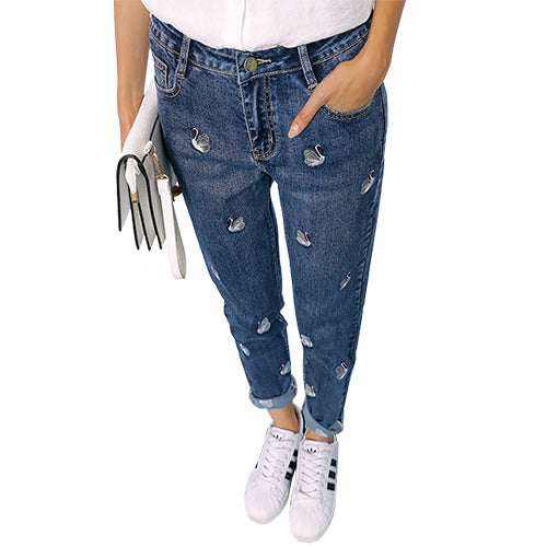 Plus Size Jeans Women 2022 Spring New High Waist Boyfriend Jeans Slim Femme Casual Large Size Denim Pants Women