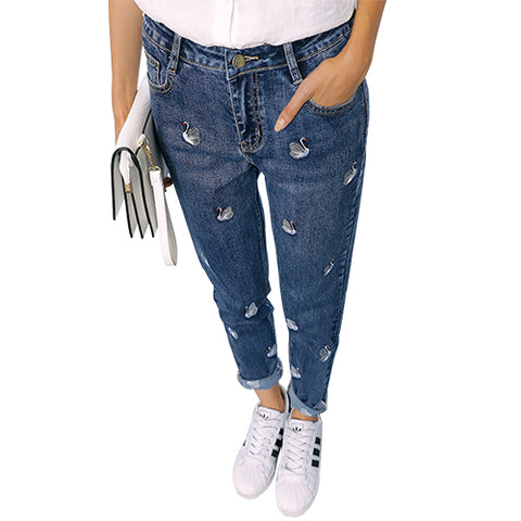 Plus Size Jeans Women 2022 Spring New High Waist Boyfriend Jeans Slim Femme Casual Large Size Denim Pants Women