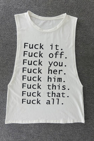 Good Girls Don't Make History Casual Women Sexy Tank Top Fashion Sleeveless Vest Letter Printed T-shirt