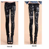 Good quality jeans woman Casual Black Pencil jean pants Girl drilling printing Pattern jeans Shiny Pencil Pants Elastic women