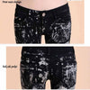 Good quality jeans woman Casual Black Pencil jean pants Girl drilling printing Pattern jeans Shiny Pencil Pants Elastic women