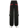 Goth Black Chains Cargo Y2k Pants Punk Women Egirl High Waist Emo Baggy Trousers Retro Streetwear Hippie Pantalon Pour Femme 90s