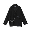 Goth Harajuku Women's Blazers Designer Metal Cha Jackets Notched Outerwear Tops For Girl Loose Oversized Clothing For Women