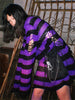 Goth Hollow Striped Print Sweater Women Baggy Hole Fairy Grunge Pullovers Egirl Emo Knitted Tops Long Sleeve Loose Egirl Clothes