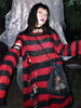 Goth Hollow Striped Print Sweater Women Baggy Hole Fairy Grunge Pullovers Egirl Emo Knitted Tops Long Sleeve Loose Egirl Clothes