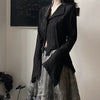 Gothic Alt Clothes Grunge Shirt Black Harajuku Japanese Style Dark Aesthetic Blouse Women Irregular Emo Medieval Rock Tops Y2k