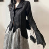 Gothic Alt Clothes Grunge Shirt Black Harajuku Japanese Style Dark Aesthetic Blouse Women Irregular Emo Medieval Rock Tops Y2k