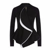 Gothic Black Chic Women's Blazer Coat Ruffled Irregularity Femme Jackets Zipper Long Sleeve Sexy Female Tops Suit Temperament