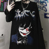 Gothic Emo Black Graphic T Shirts Women Hentai Anime Print Tees Japan Harajuku Oversized Cool Girl Y2K Tops Punk Alt Clothes