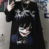 Gothic Emo Black Graphic T Shirts Women Hentai Anime Print Tees Japan Harajuku Oversized Cool Girl Y2K Tops Punk Alt Clothes