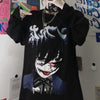 Gothic Emo Black Graphic T Shirts Women Hentai Anime Print Tees Japan Harajuku Oversized Cool Girl Y2K Tops Punk Alt Clothes