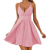 Gothic  Women Dress Ruffle Sleeveless Solid Bow Bandage Casual Dress V-neck Sexy Backless Dress Knee-length Vestido 2022