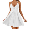 Gothic  Women Dress Ruffle Sleeveless Solid Bow Bandage Casual Dress V-neck Sexy Backless Dress Knee-length Vestido 2022