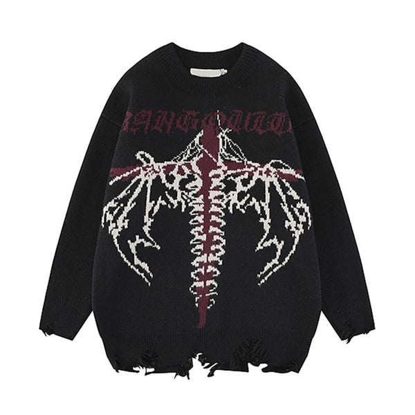 Gothic High Street Harajuku Unisex Emo Sweater Letter Printing Oversize Loose Hip Hop Pullover Autumn Winter Women's Sweaters