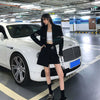 Gothic Hip Hop Streetwear Sexy Basic Patchwork Blazer Korean Y2k Aesthetic Design Simple Solid Black Pocket Cargo Skirts