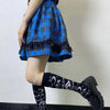 Gothic Lace Lolita Mini Skirt Woman Kawaii Plaid Pleated Pastel Goth Faldas E Girl Clothes Dark Academia Preppy Style Skirts