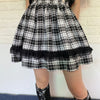 Gothic Lace Lolita Mini Skirt Woman Kawaii Plaid Pleated Pastel Goth Faldas E Girl Clothes Dark Academia Preppy Style Skirts