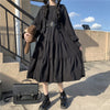 Gothic Style Dress Women Harajuku Gothic Lolita Goth Kawaii Black Dress Punk Cute Long Sleeve Black Midi Dress 2023 Oversize 2XL