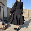 Gothic Style Dress Women Harajuku Gothic Lolita Goth Kawaii Black Dress Punk Cute Long Sleeve Black Midi Dress 2023 Oversize 2XL