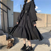 Gothic Style Dress Women Harajuku Gothic Lolita Kawaii Dress Punk Cute Long Sleeve Black Midi Dress 2022 Emo Mall Goth