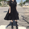 Gothic Style Dress Women Harajuku Gothic Lolita Kawaii Dress Punk Cute Long Sleeve Black Midi Dress 2022 Emo Mall Goth