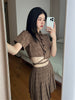 Gothiscyn Preppy Women Set Crop Plaid Blouse + Mini Skirt 2 Pieces Suit Summer Uniform Office Lady Skirt Suits Elegant Sets