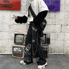 Graffiti printed street jeans women's gothic mopping loose wide-leg pants Harajuku street casual all-match jeans trousers women