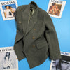 Gray Woolen Suit Jacket Women's Clothing 2023 Autumn Winter Korean Herringbone Pattern Double-breasted Blazers Coat fp344