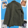 Gray Woolen Suit Jacket Women's Clothing 2023 Autumn Winter Korean Herringbone Pattern Double-breasted Blazers Coat fp344