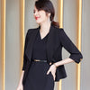 Green Blazer Women Half Sleeve Thin Summer Temperament High End Casual Professional Slim Jacket Office Ladies Work Coat