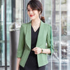 Green Blazer Women Half Sleeve Thin Summer Temperament High End Casual Professional Slim Jacket Office Ladies Work Coat