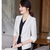 Green Blazer Women Half Sleeve Thin Summer Temperament High End Casual Professional Slim Jacket Office Ladies Work Coat