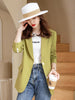 Green Blazer Women Jacket Women's Suit 2023 Autumn Women Clothing Casual Suit Womens Tops Striped Blazers OL Button Women's Coat