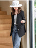 Green Blazer Women Jacket Women's Suit 2023 Autumn Women Clothing Casual Suit Womens Tops Striped Blazers OL Button Women's Coat
