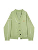 Green Casual Knitted Cardigan Sweaters Women 2023 Autumn Vintage Single Breasted Solid Loose Long Sleeve Tops Knitwear Chic Kpop