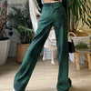 Green Jeans Women High Waist Mom Flared Jeans 2022 Loose Jeans Straight Pants Long Streetwear Y2k Denim Trousers