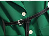 Green Suit Jacket Women's Clothing Spring and Autumn Slim Long-sleeved Iron-free Belt Tweed Jacket Office Ladies 2023