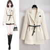 Green Suit Jacket Women's Clothing Spring and Autumn Slim Long-sleeved Iron-free Belt Tweed Jacket Office Ladies 2023