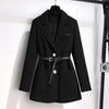Green Suit Jacket Women's Clothing Spring and Autumn Slim Long-sleeved Iron-free Belt Tweed Jacket Office Ladies 2023