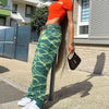 Green Tie Dye Print Straight Mom Jeans Women Harajuku Vintage High Waist Baggy Wide Denim Pants Long Painted Trousers Iamhotty