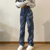 Grey Brown Aesthetic High Waist Women's Straight Jeans Harajuku Baggy Tie Dye Print Casual Mom Denim Trouser Streetwear Iamhotty
