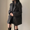 Grey Solid Colors Single Breasted Loose Suit Woman Spring Office Work Long Sleeve Blazer Women Korea Style Casual Blazer