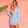 Gtpdpllt Autumn Long Sleeve Blazer Dress Women Deep V-Neck Sexy Hollow Out Buttons Jacket Office Ladies Slim Outfits
