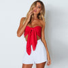 Lace Up Bow Crop Top 2022 Women Fashion Sleeveless Black Short Tank Top Women Summer Top Sexy White Red Tops
