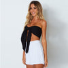 Lace Up Bow Crop Top 2022 Women Fashion Sleeveless Black Short Tank Top Women Summer Top Sexy White Red Tops