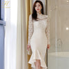 H Han Queen 2023 2 Pieces Set Women's Spring Lace Shirts Blouses And High Waist Mermaid Skirts Korean Chic Office Lady Suit