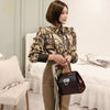 H Han Queen 2 Pieces Set Women Vintage Print Shirts Blouses & Single-Breasted Pencil Skirts Korean Office Lady Suit