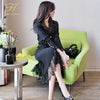 H Han Queen Korean 2 Pieces Set Women's Knitted Bottoming Vestidos Stitching Lace Black Single-breasted Mermaid Lady Skirt Suit